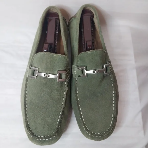Alfani Mens Green Suede Loafers, Size 8 - Picture 5 of 7